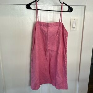 Madewell pink linen mini dress size 6 women’s